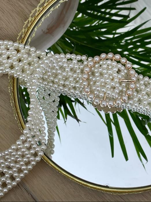 CINTURON PERLAS HEBILLA REDONDA